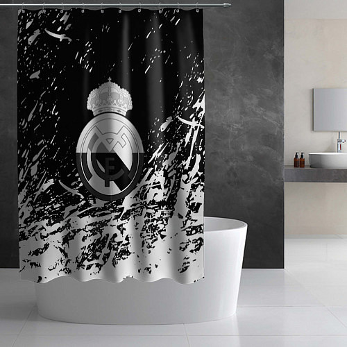 Шторка для ванной Реал Мадрид краски текстура / 3D-принт – фото 2