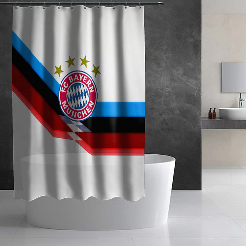 Шторка для ванной Бавария Мюнхен геометрия спорт / 3D-принт – фото 2