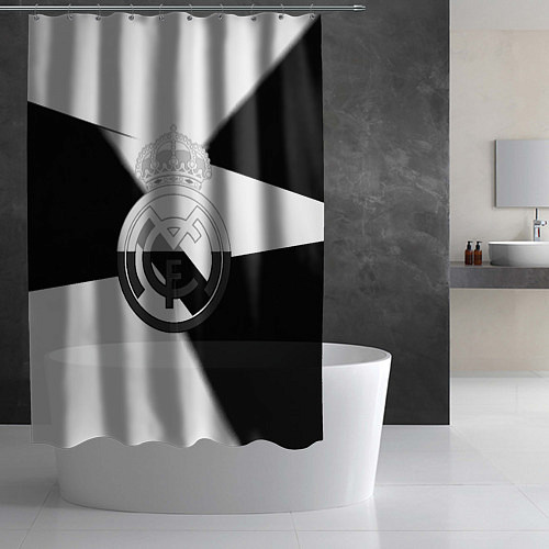 Шторка для ванной Реал Мадрид геометрия полосы / 3D-принт – фото 2
