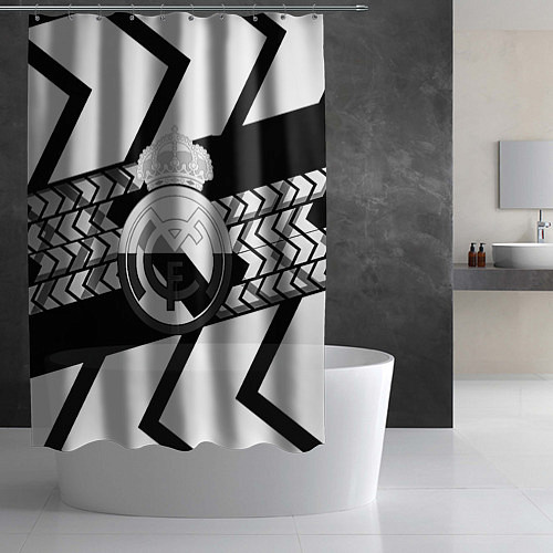 Шторка для ванной Реал Мадрид краски полосы / 3D-принт – фото 2