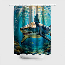 Шторка для душа Хищник кораллового рифа, цвет: 3D-принт