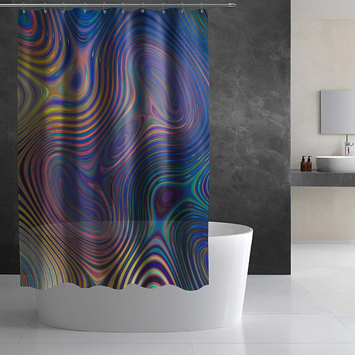 Шторка для ванной Абстрактная рябь / 3D-принт – фото 2
