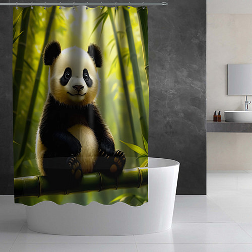 Шторка для ванной Бамбуковый хранитель / 3D-принт – фото 2