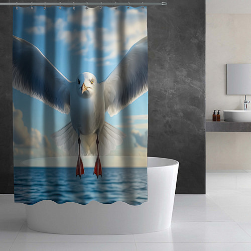 Шторка для ванной Чайка над волной / 3D-принт – фото 2