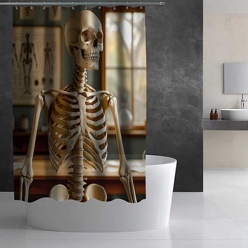 Шторка для ванной Анатомический скелет / 3D-принт – фото 2