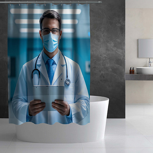 Шторка для ванной Медицинский специалист / 3D-принт – фото 2