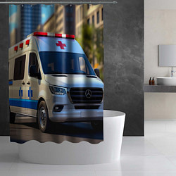 Шторка для душа Машина скорой помощи, цвет: 3D-принт — фото 2