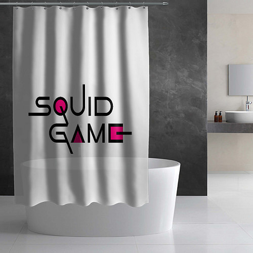 Шторка для ванной Игра в кальмара с надписью / 3D-принт – фото 2