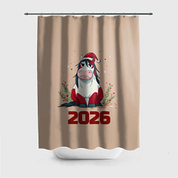 Шторка для душа Карикатурная лошадка 2026, цвет: 3D-принт