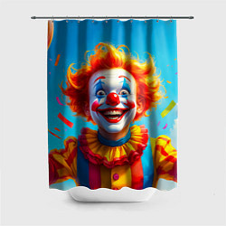 Шторка для душа Весёлый клоун с шаром, цвет: 3D-принт