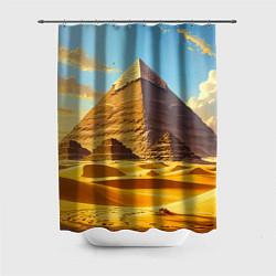 Шторка для душа Величие пирамид на закате, цвет: 3D-принт