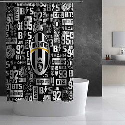Шторка для душа Ювентус x БТС паттерн, цвет: 3D-принт — фото 2
