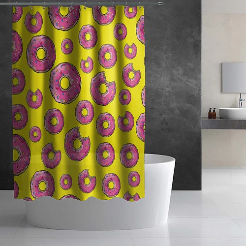 Шторка для ванной Пончики Гомера / 3D-принт – фото 2