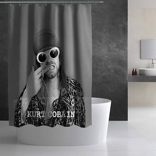 Шторка для ванной Кобейн в очках / 3D-принт – фото 2