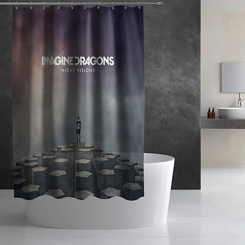 Шторка для ванной Imagine Dragons: Night Visions / 3D-принт – фото 2