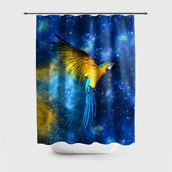 Шторка для душа Космический попугай, цвет: 3D-принт