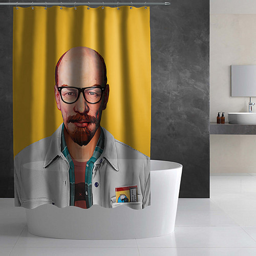 Шторка для ванной Ленин хипстер / 3D-принт – фото 2