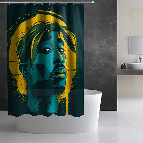 Шторка для ванной 2Pac Shakur / 3D-принт – фото 2