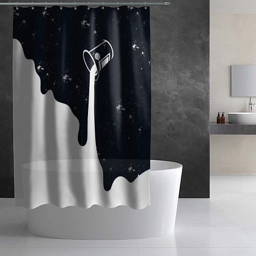 Шторка для ванной Черно-белый / 3D-принт – фото 2