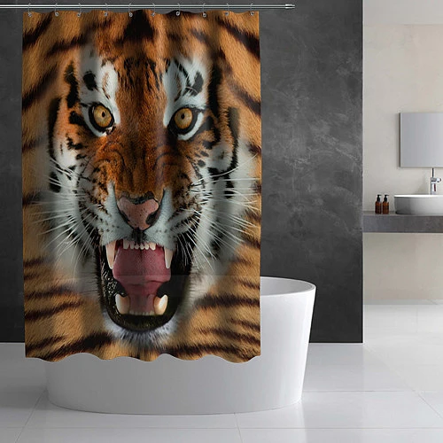 Шторка для ванной Взгляд тигра / 3D-принт – фото 2