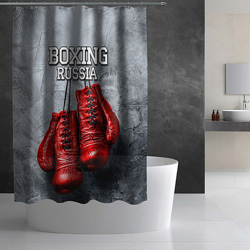 Шторка для ванной Boxing Russia / 3D-принт – фото 2