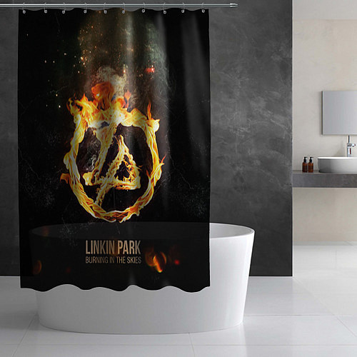 Шторка для ванной Linkin Park: Burning the skies / 3D-принт – фото 2