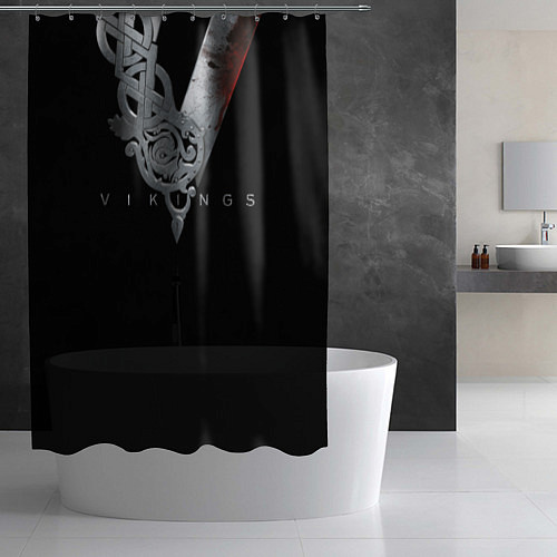 Шторка для ванной Vikings Emblem / 3D-принт – фото 2