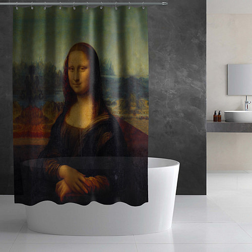 Шторка для ванной Леонардо да Винчи - Мона Лиза / 3D-принт – фото 2