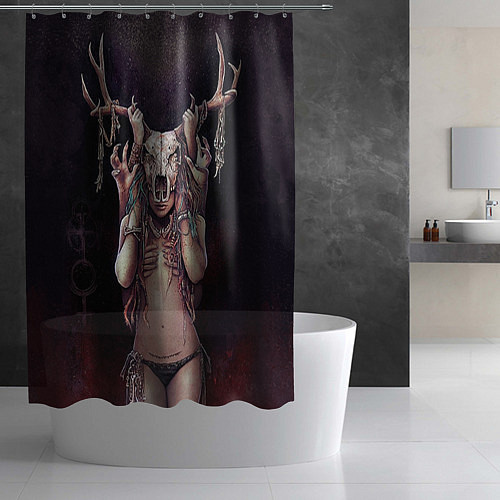 Шторка для ванной Хранительница леса / 3D-принт – фото 2