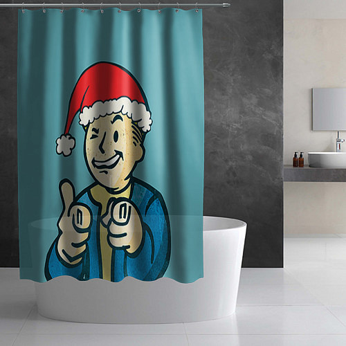 Шторка для ванной Fallout New Year / 3D-принт – фото 2