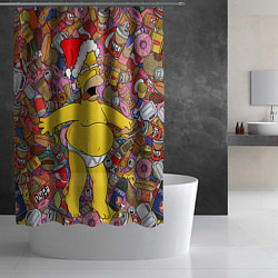 Шторка для душа Обжора Гомер, цвет: 3D-принт — фото 2