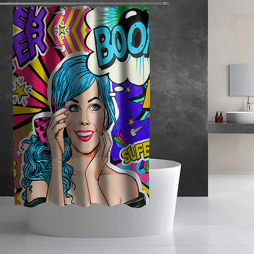 Шторка для ванной Pop art / 3D-принт – фото 2