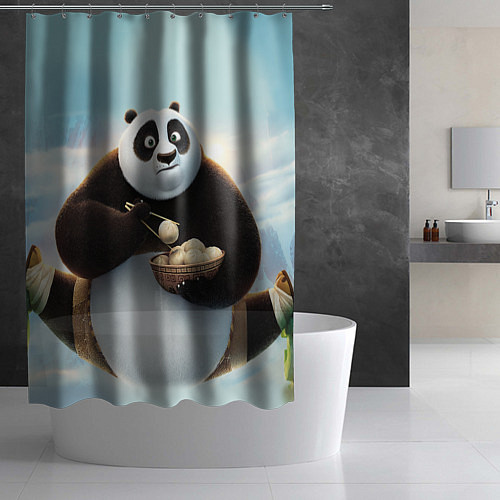 Шторка для ванной Кунг фу панда / 3D-принт – фото 2
