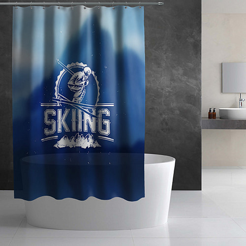 Шторка для ванной Лыжный спорт / 3D-принт – фото 2