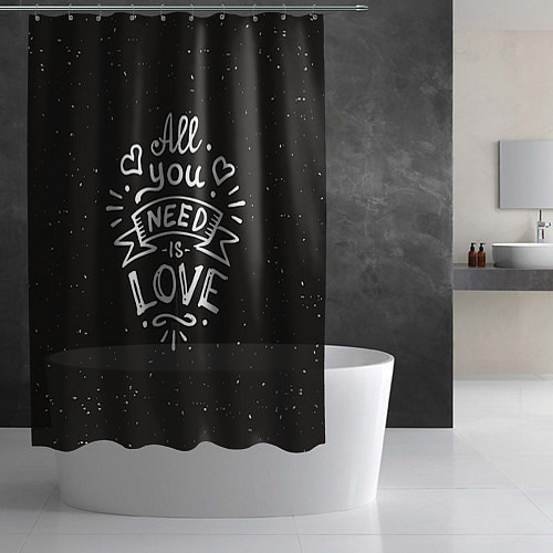 Шторка для ванной Любовь надпись / 3D-принт – фото 2