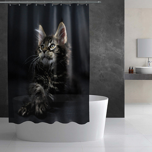 Шторка для ванной Кошечка / 3D-принт – фото 2