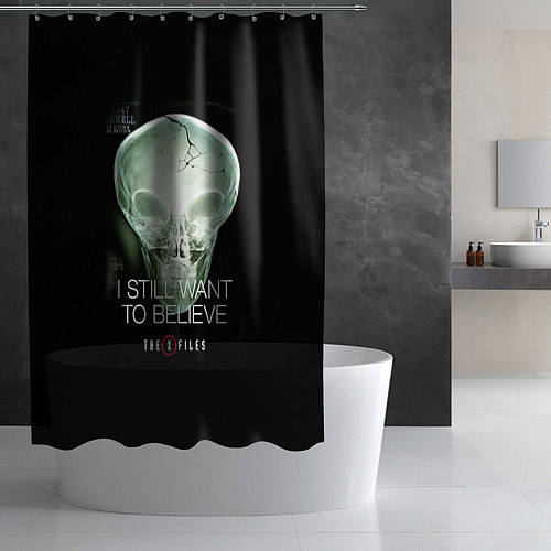 Шторка для ванной X-files: Alien skull / 3D-принт – фото 2