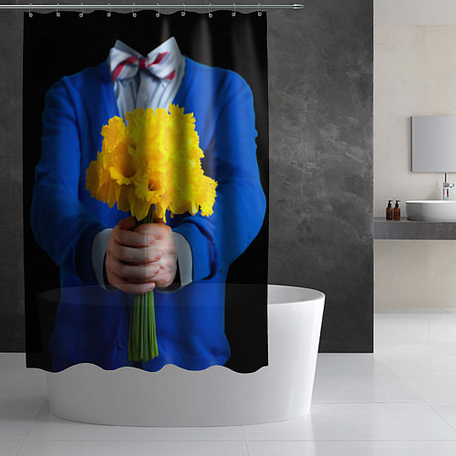 Шторка для ванной Цветы в руках / 3D-принт – фото 2