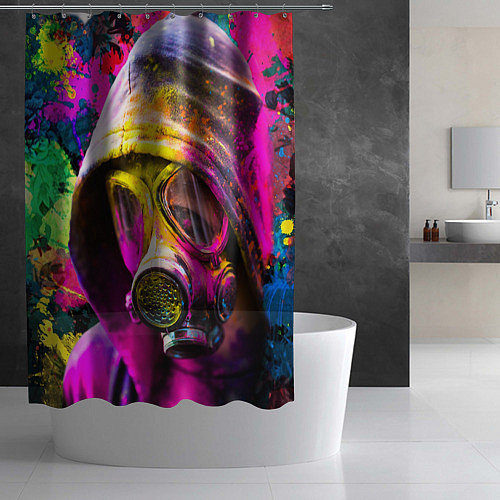 Шторка для ванной Индуистский фестиваль красок / 3D-принт – фото 2