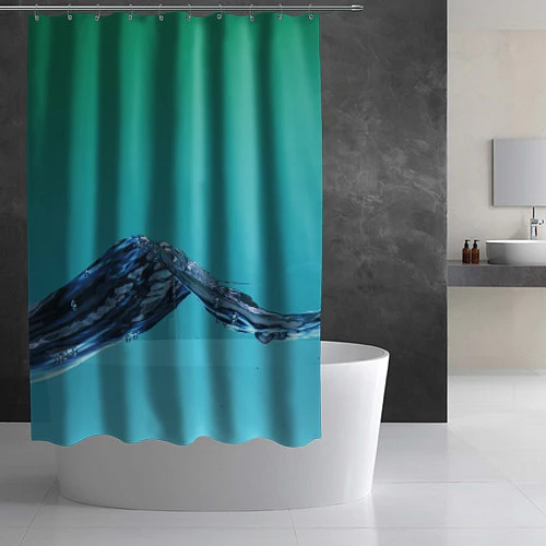 Шторка для ванной Зеленая вода / 3D-принт – фото 2