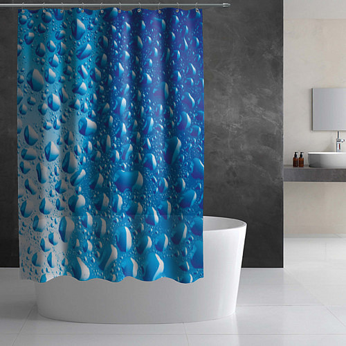 Шторка для ванной Капли воды / 3D-принт – фото 2