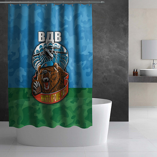 Шторка для ванной ВДВ медведь - никто кроме нас / 3D-принт – фото 2