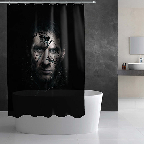 Шторка для ванной Messi Black / 3D-принт – фото 2