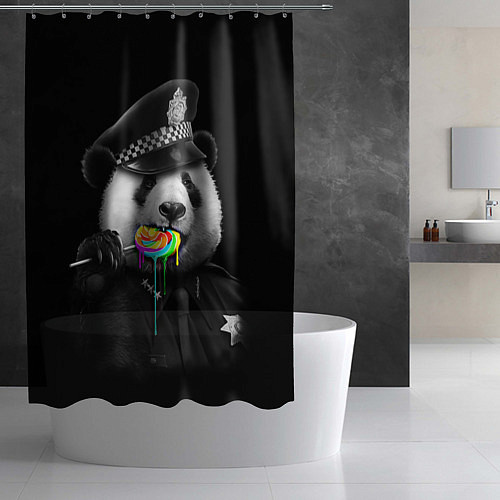 Шторка для ванной Панда с карамелью / 3D-принт – фото 2
