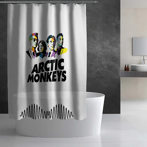 Шторка для ванной Arctic Monkeys: Music Wave / 3D-принт – фото 2