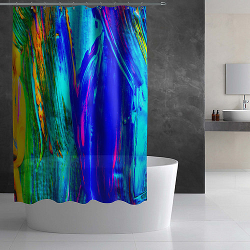 Шторка для ванной Разводы красок / 3D-принт – фото 2