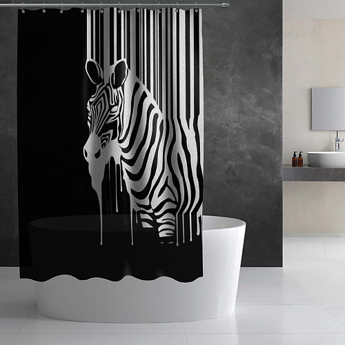 Шторка для ванной Жидкая зебра / 3D-принт – фото 2