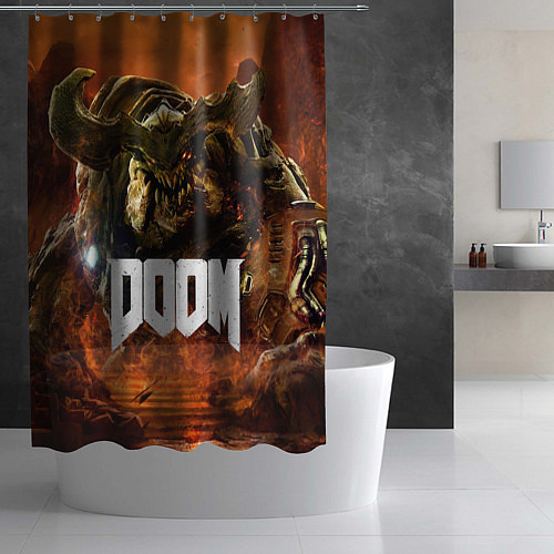 Шторка для ванной DOOM 4: Hell Cyberdemon / 3D-принт – фото 2