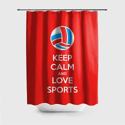 Шторка для душа Keep Calm & Love Volleyball, цвет: 3D-принт
