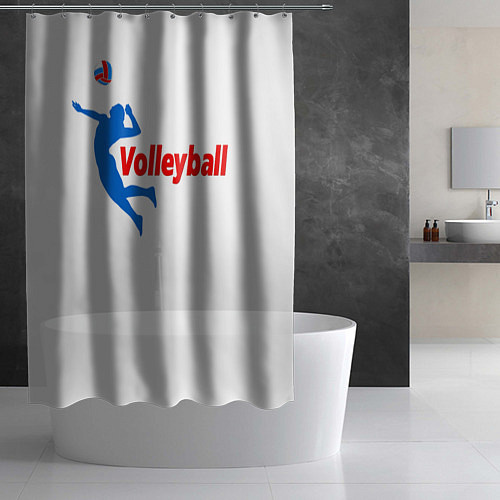 Шторка для ванной Волейболист в прыжке / 3D-принт – фото 2